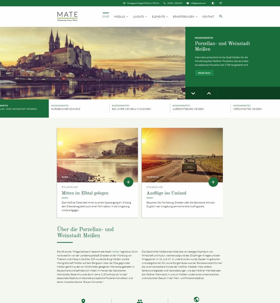 MATE Contao Theme im Material Design – Startseite