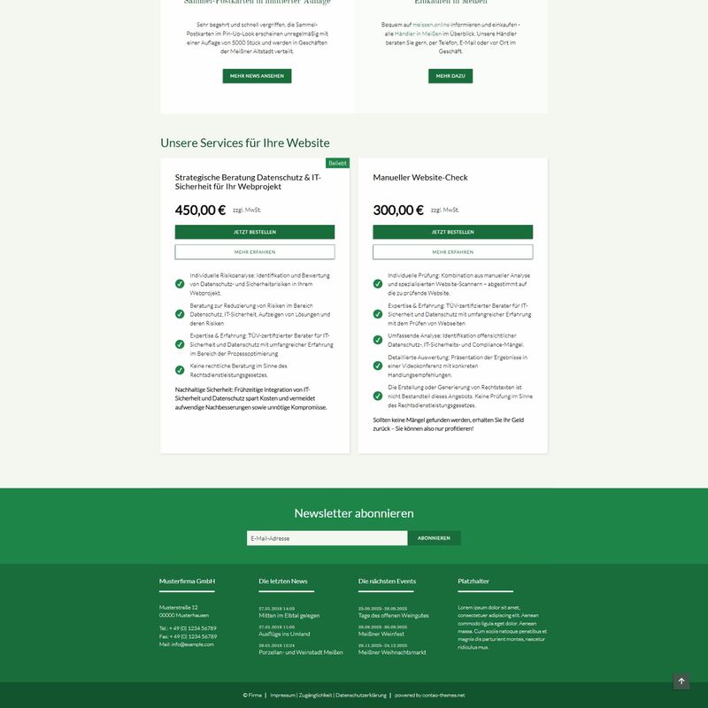 MATE Contao Theme – mobile Ansicht